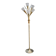 Vintage floor lamp in gilded brass with 5 glass tulips from the 50s