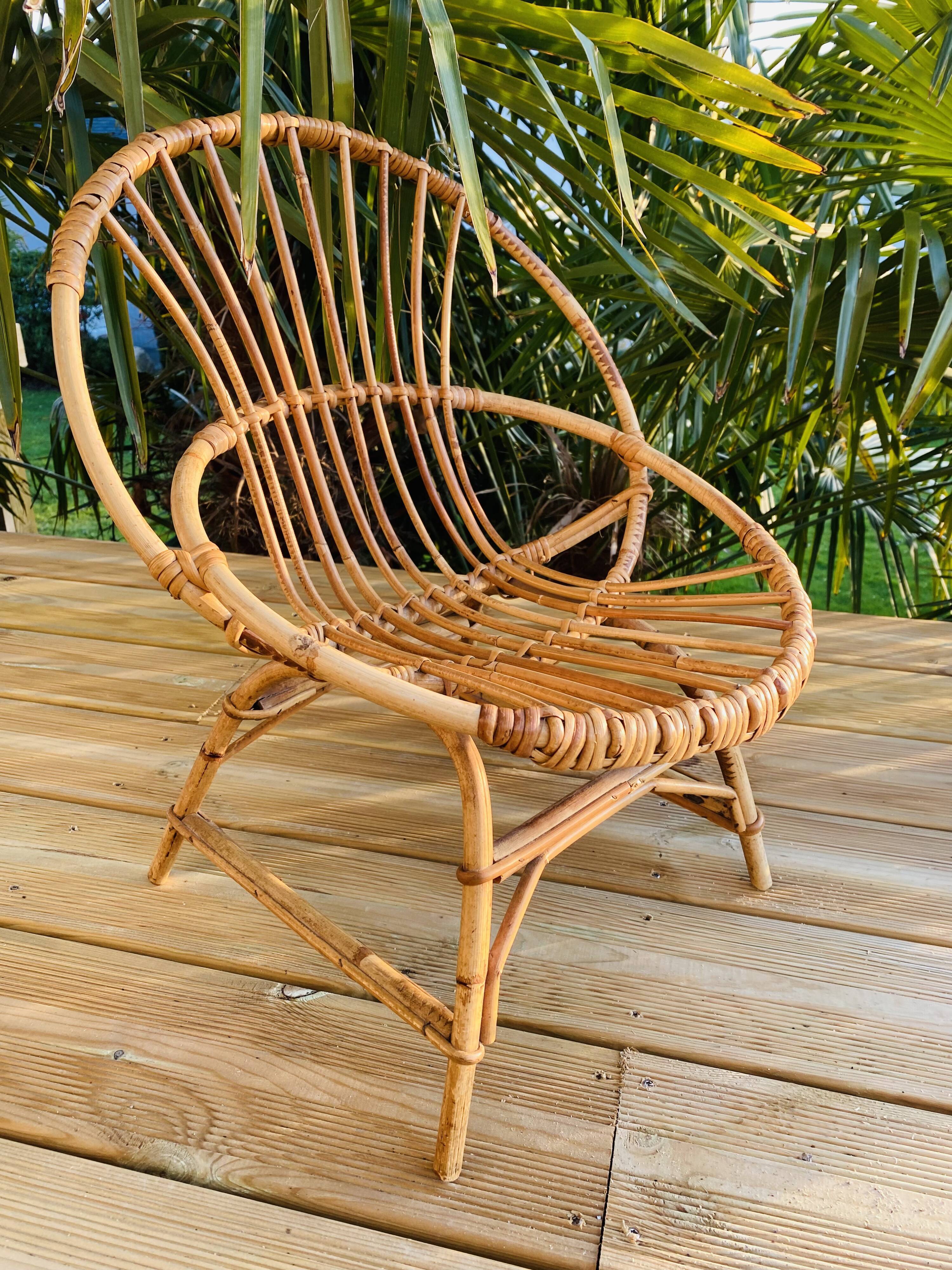 Fauteuil en rotin enfant