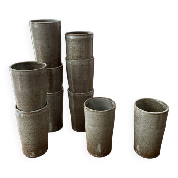 Mugs en grès émaillé vintage