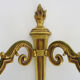 Old pair of wall sconces pot à feu, bronze with 2 candles, year 50 60