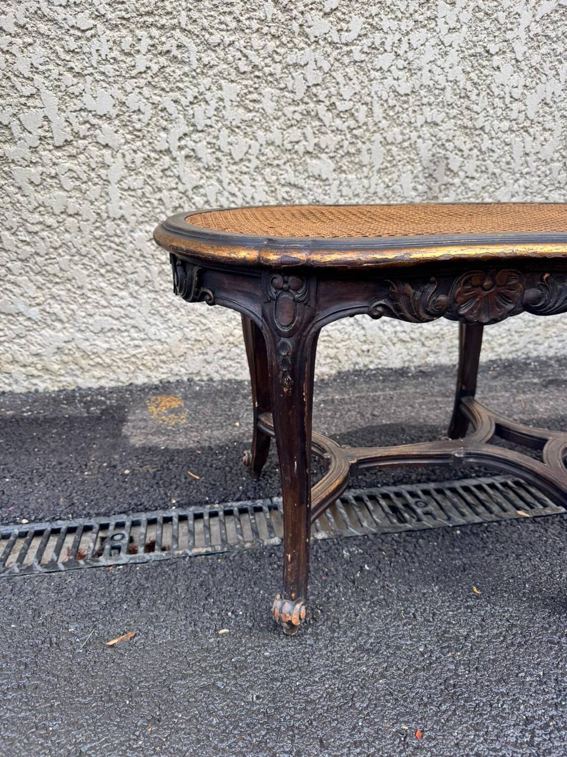 Superb antique piano bench from the late 19th century, Louis XV style