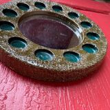 Round ceramic mirror signed IFO Denmark circa 1960