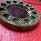 Round ceramic mirror signed IFO Denmark circa 1960