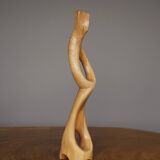 Sculpture abstraite en bois sculpté du milieu du siècle, 1968