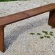Brutalist bench of the 30s in solid mahogany
