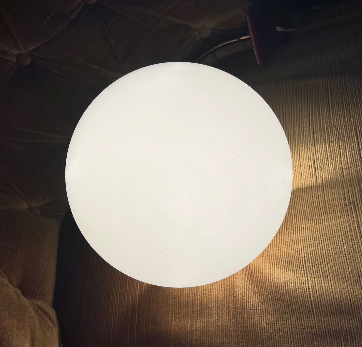 Round minimalist opaline ceiling light fixture