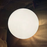 Round minimalist opaline ceiling light fixture