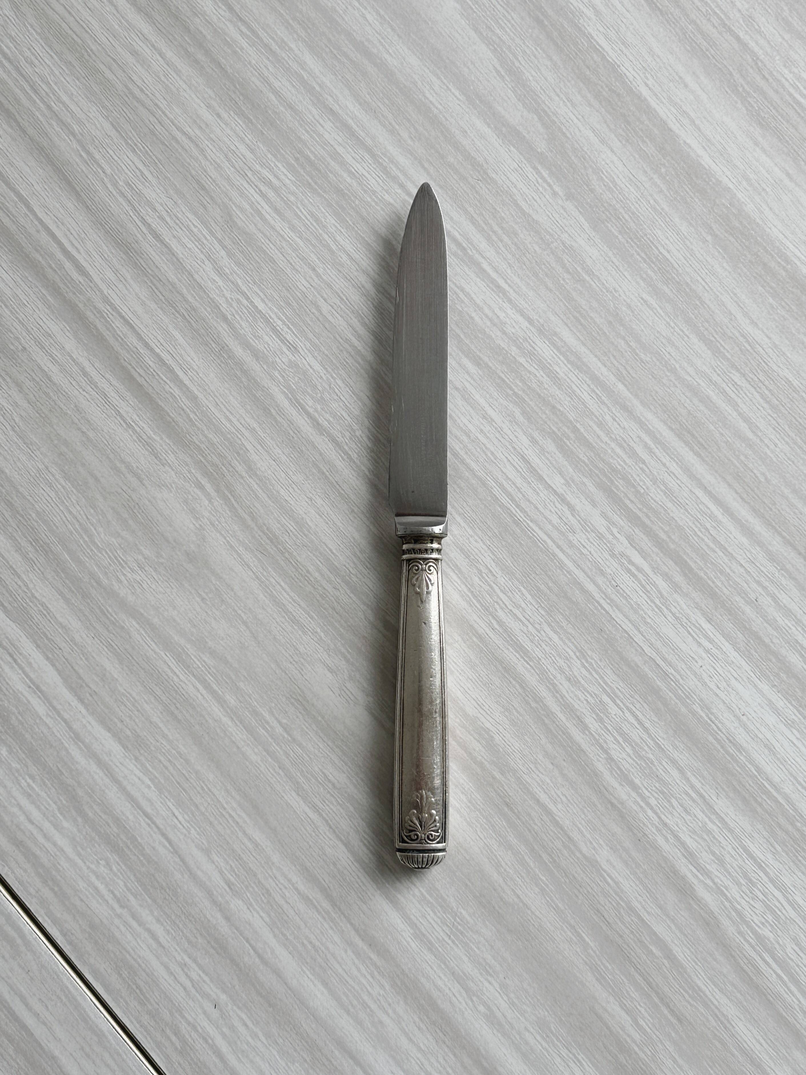 5 antique Christofle silver-plated knives