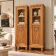 Rare pair of Art Deco glass columns in solid walnut – renovated