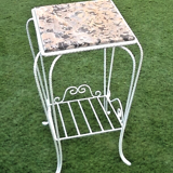 Shelf magazine rack wrought iron twisted with scroll