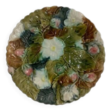 Assiette fraisier en barbotine