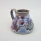 signed blue purple enamel ceramic pitcher