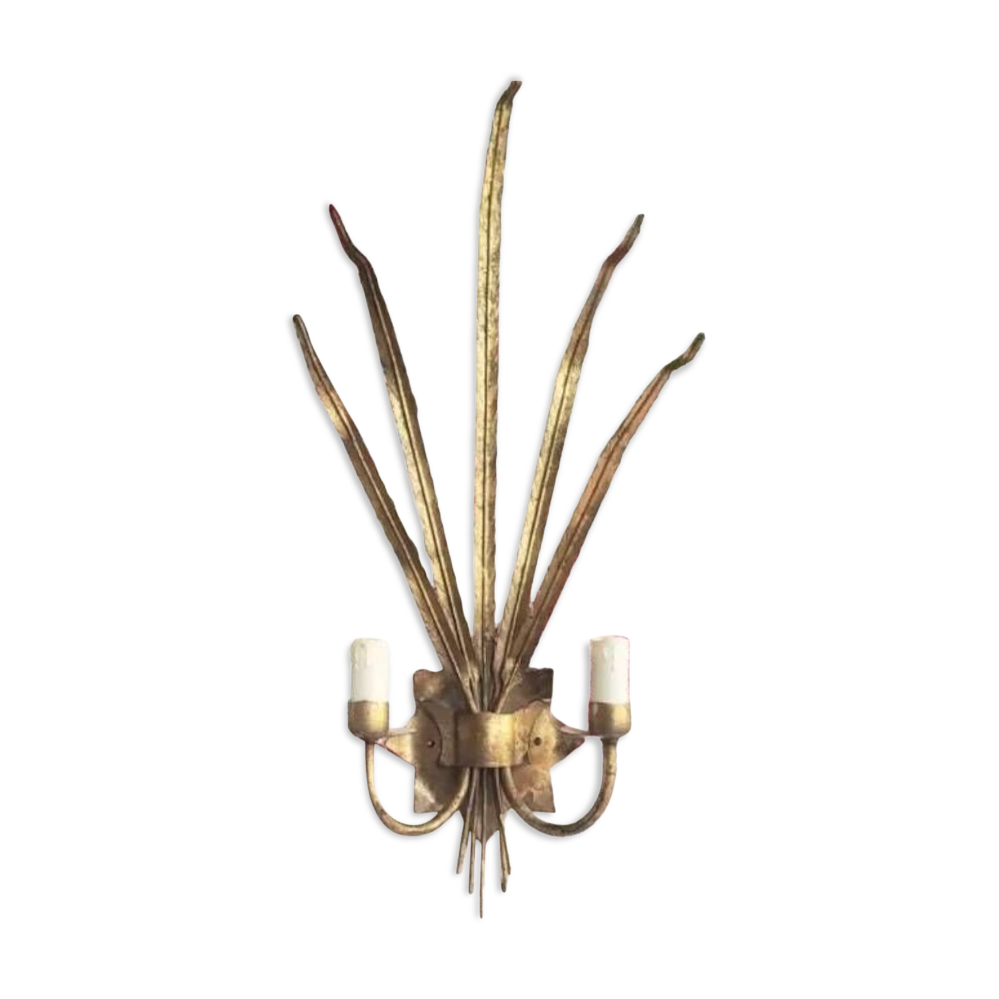 Golden reed wall lamp