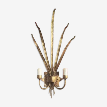 Golden reed wall lamp