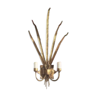 Golden reed wall lamp