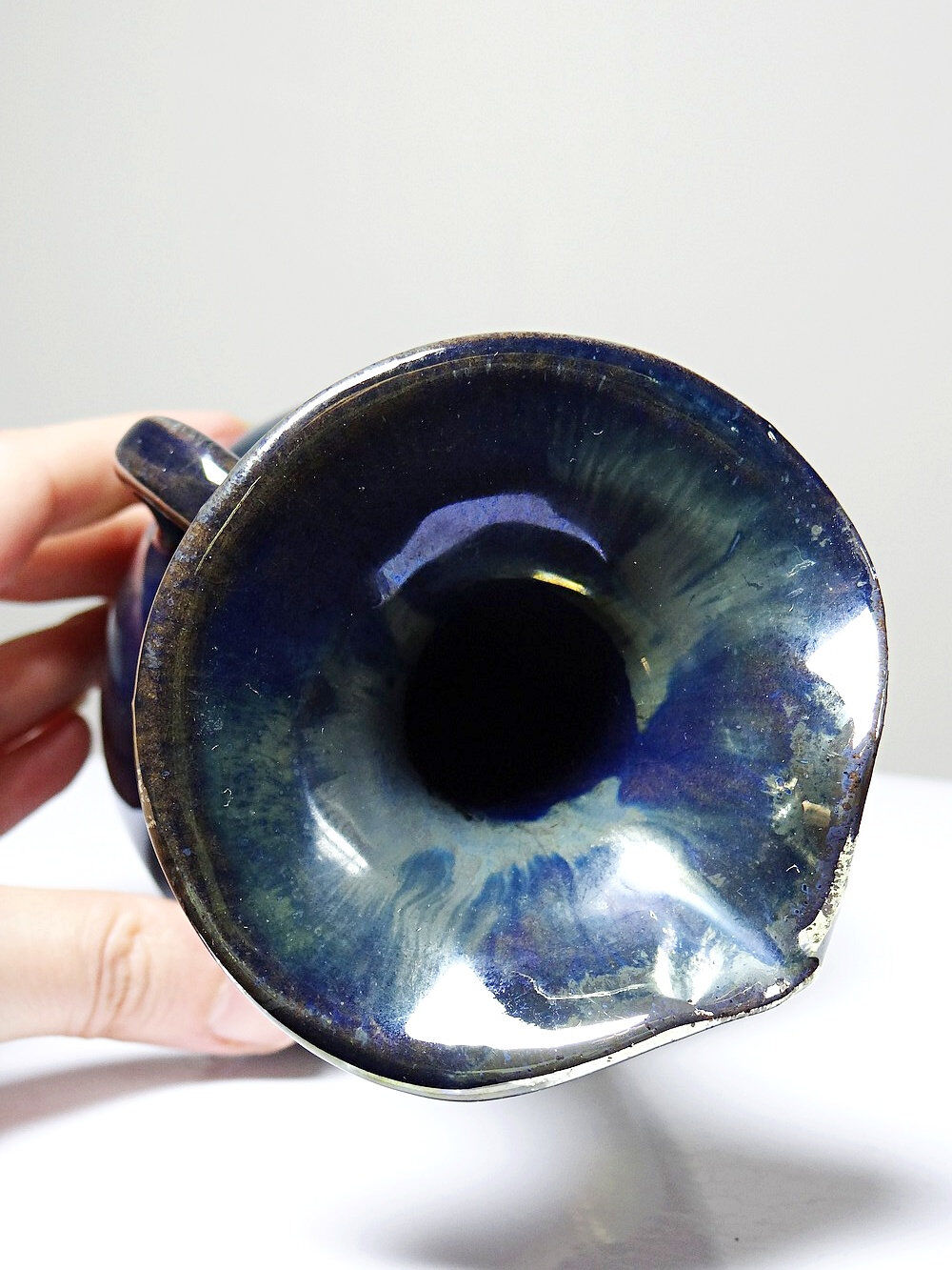 Small jug/pitcher/soliflore from Rambervillers, antique stoneware.