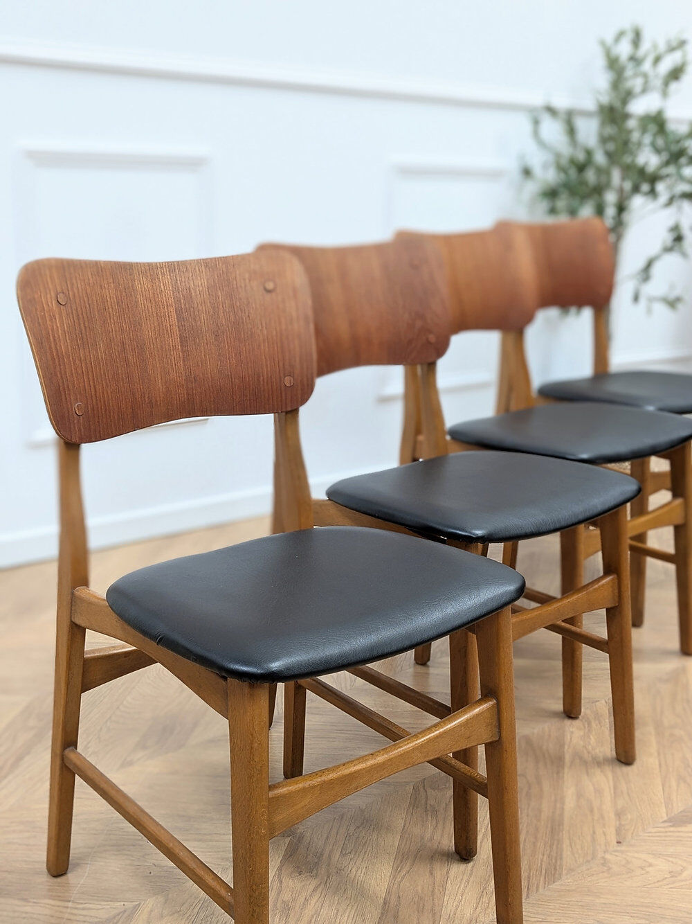 4 Scandinavian teak chairs