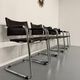 Lot of 5 tubular metal leather chairs designed by Mart Stam, Bauhaus, 1970s.