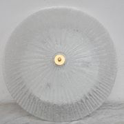 Vintage Italian Transparent Murano Glass Flush Mount Light