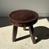 Brown solid wood stool hollow circular seat h:35cm d:30cm