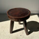 Brown solid wood stool hollow circular seat h:35cm d:30cm