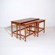 Vintage set of three nesting tables by Bra Bohag, Bjärnum, teak, 1960s.