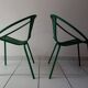 Pair of chairs half moon garden 80s Italian design