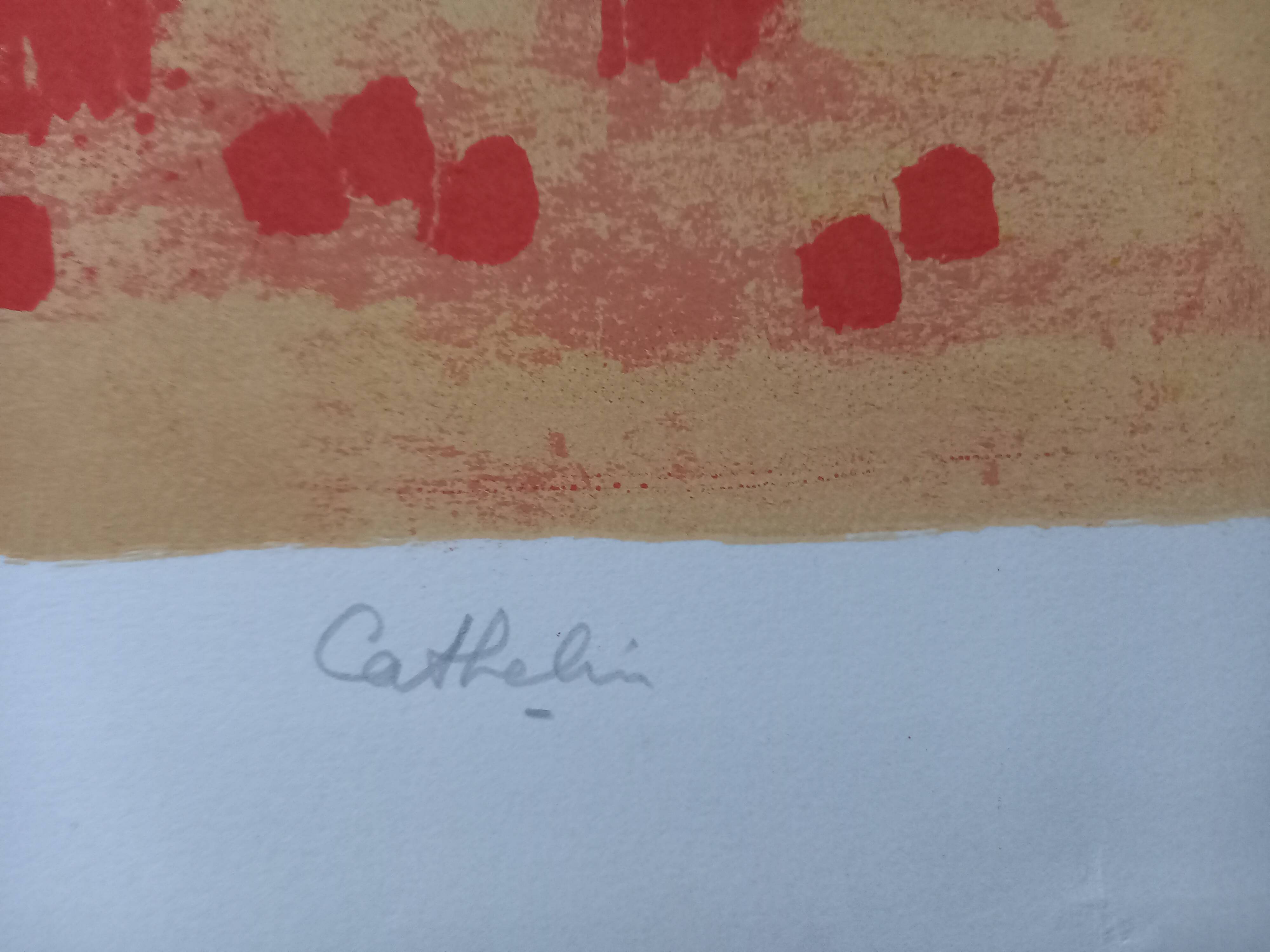 Lithograph by Bernard Cathelin, Mexican Market, 1965