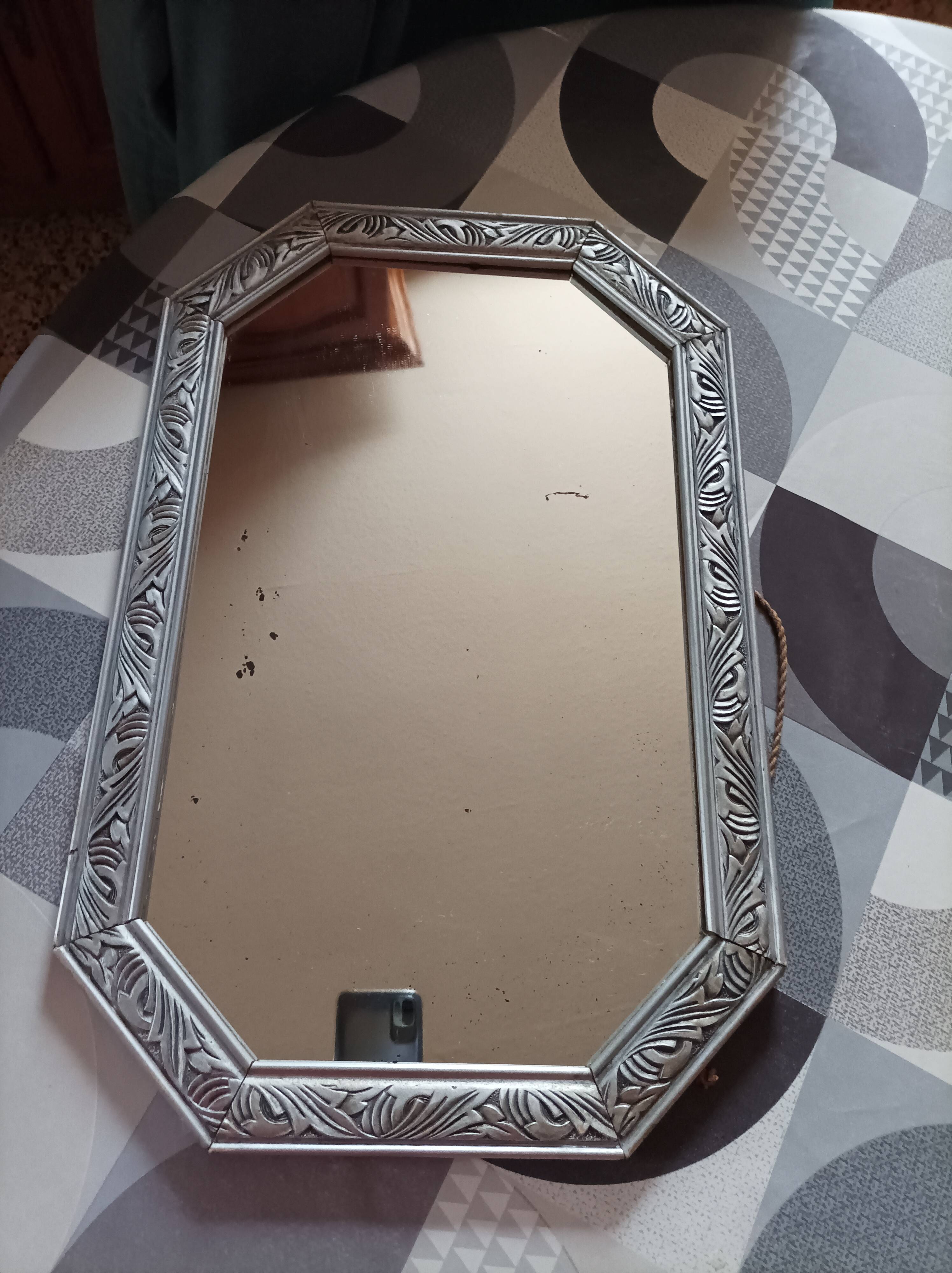 Old vintage silver mirror