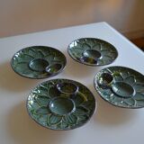 4 Vintage Barbotine Plates Artichoke Asparagus Table Decor Occasion