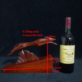 Pair of art deco wooden bookends with greyhounds