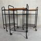 Vintage side table/70s trolley in teak