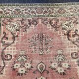 Turkish Blush Oushak Rug 6x9 Muted Vintage Rug -Beige Area Carpet  MOON.131