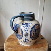 Antique ceramic pitcher jug elchinger fils alsace soufflenheim, art