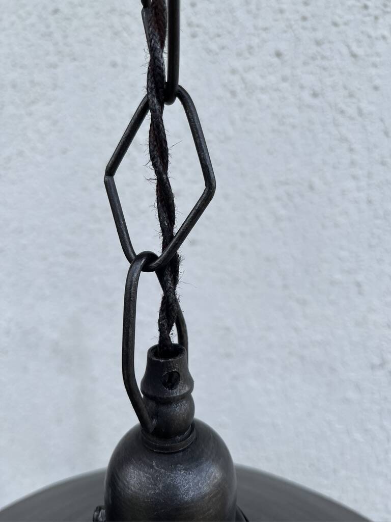 Industrial metal pendant light with mirror