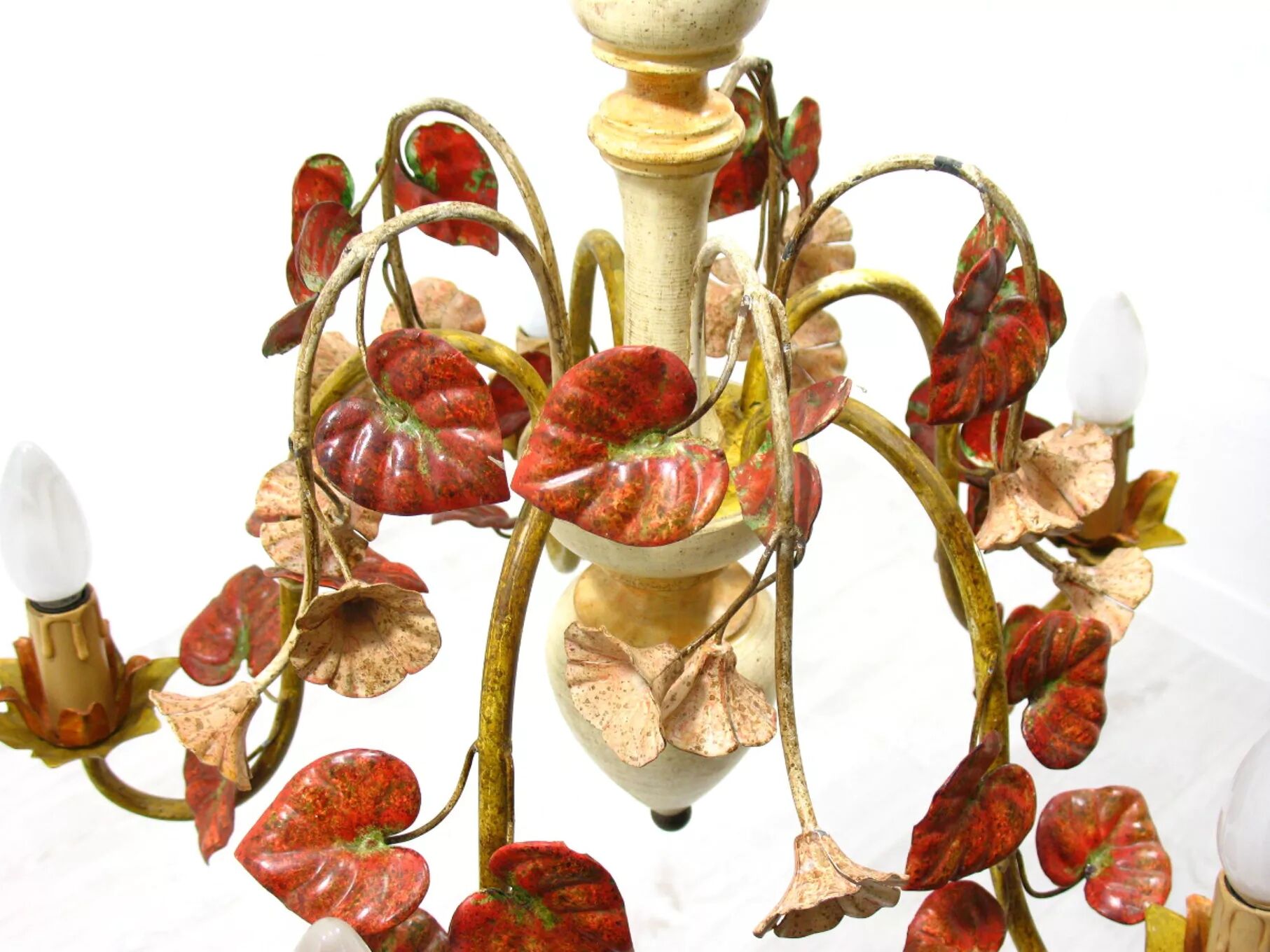 Lustre floral Hollywood Regency, années 1970