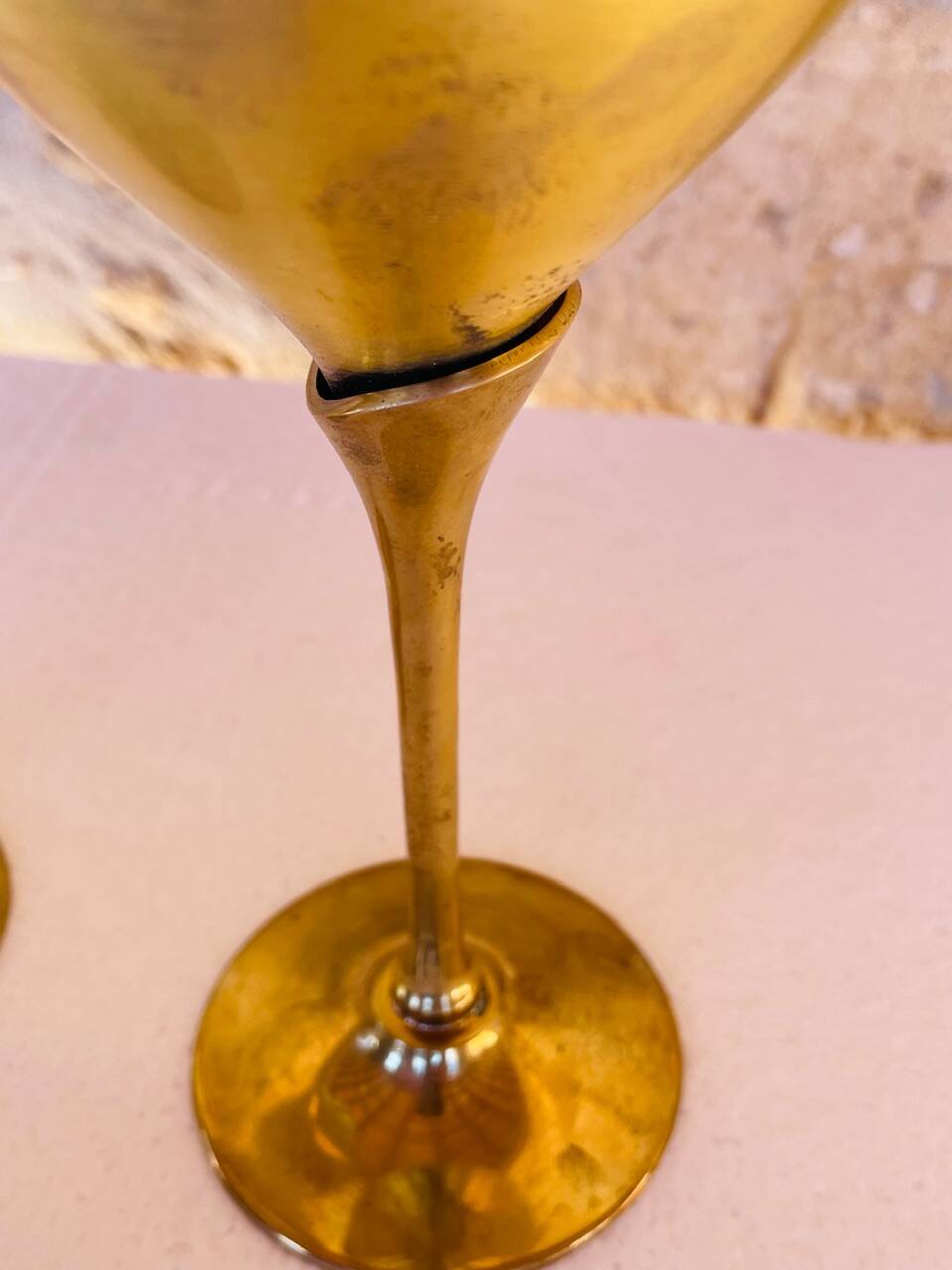 Pair of vintage brass tumblers