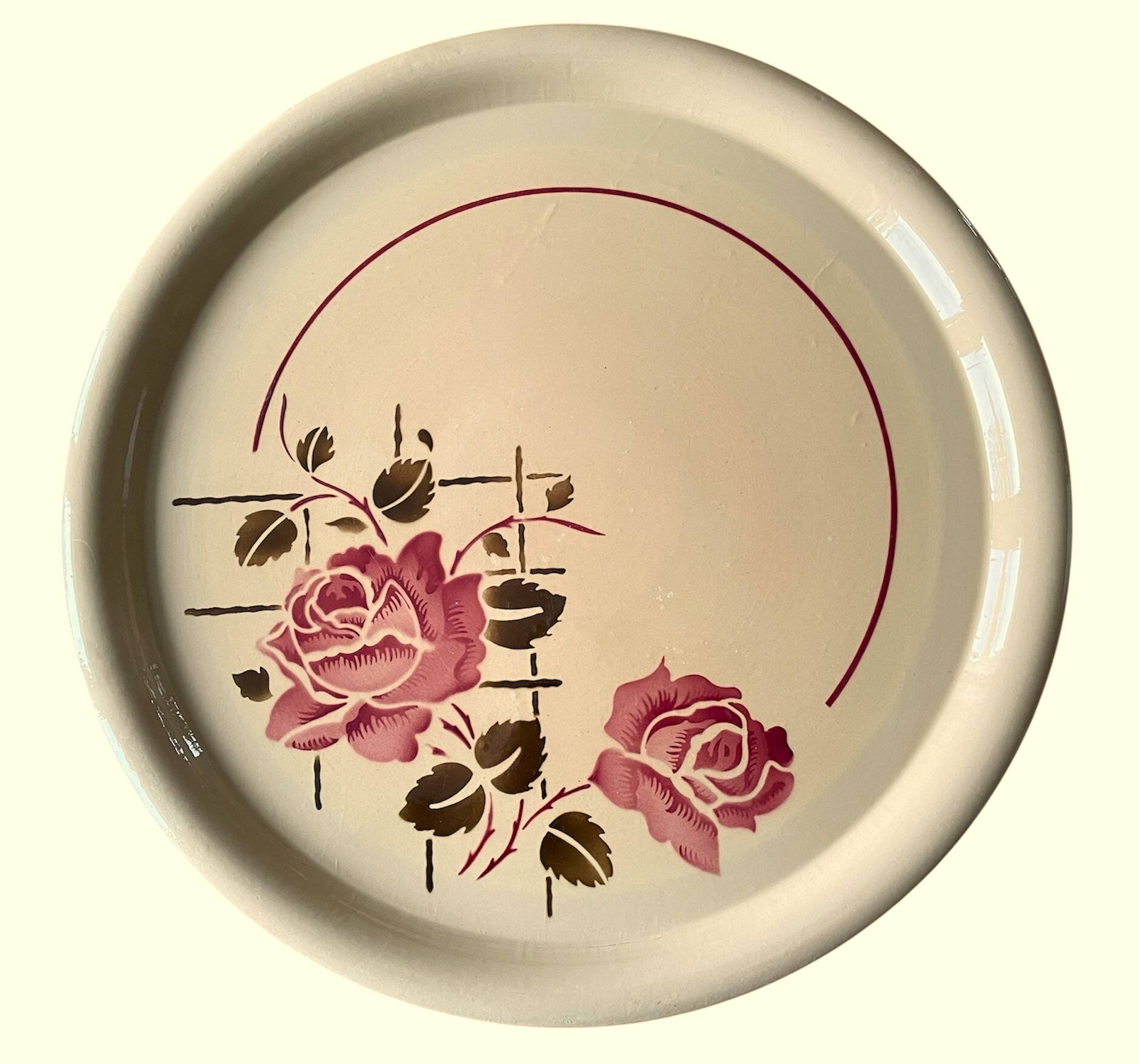 Antique pie dish in faience from badonviller