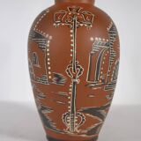 Vase en céramique peint à la main du milieu du siècle par E. Knopp pour Marzi & Remy, années 1950
