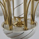 Lustre en céramique, laiton et verre de Murano des années 1970