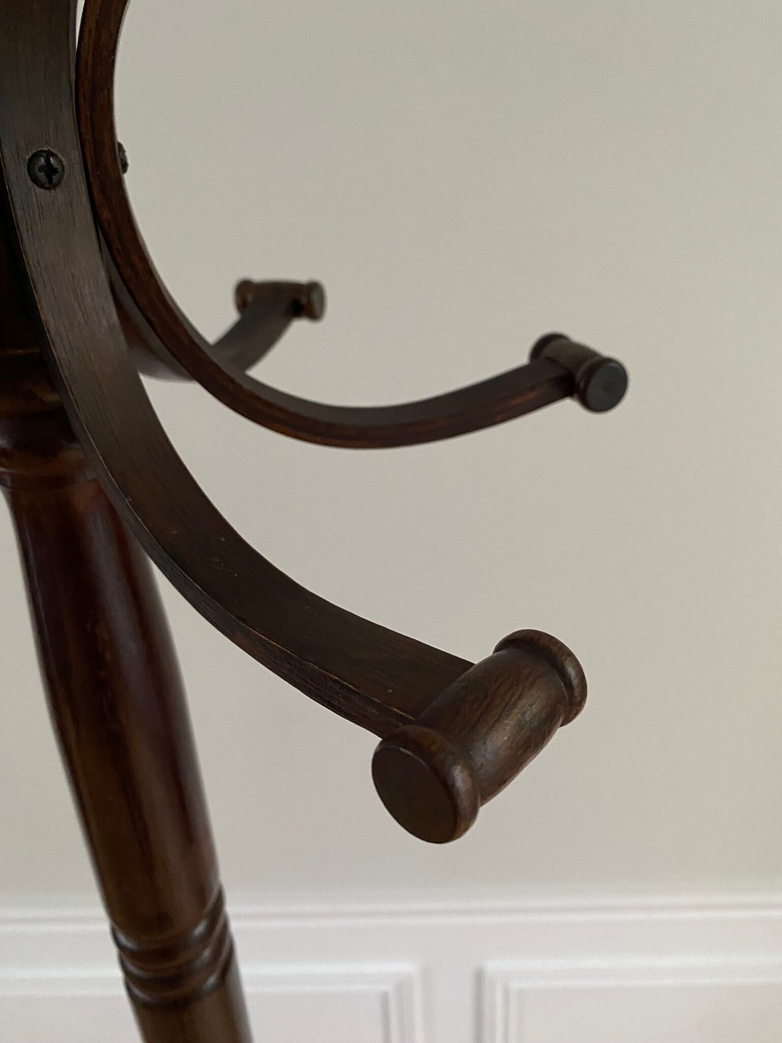 Vintage curved wooden parrot coat rack