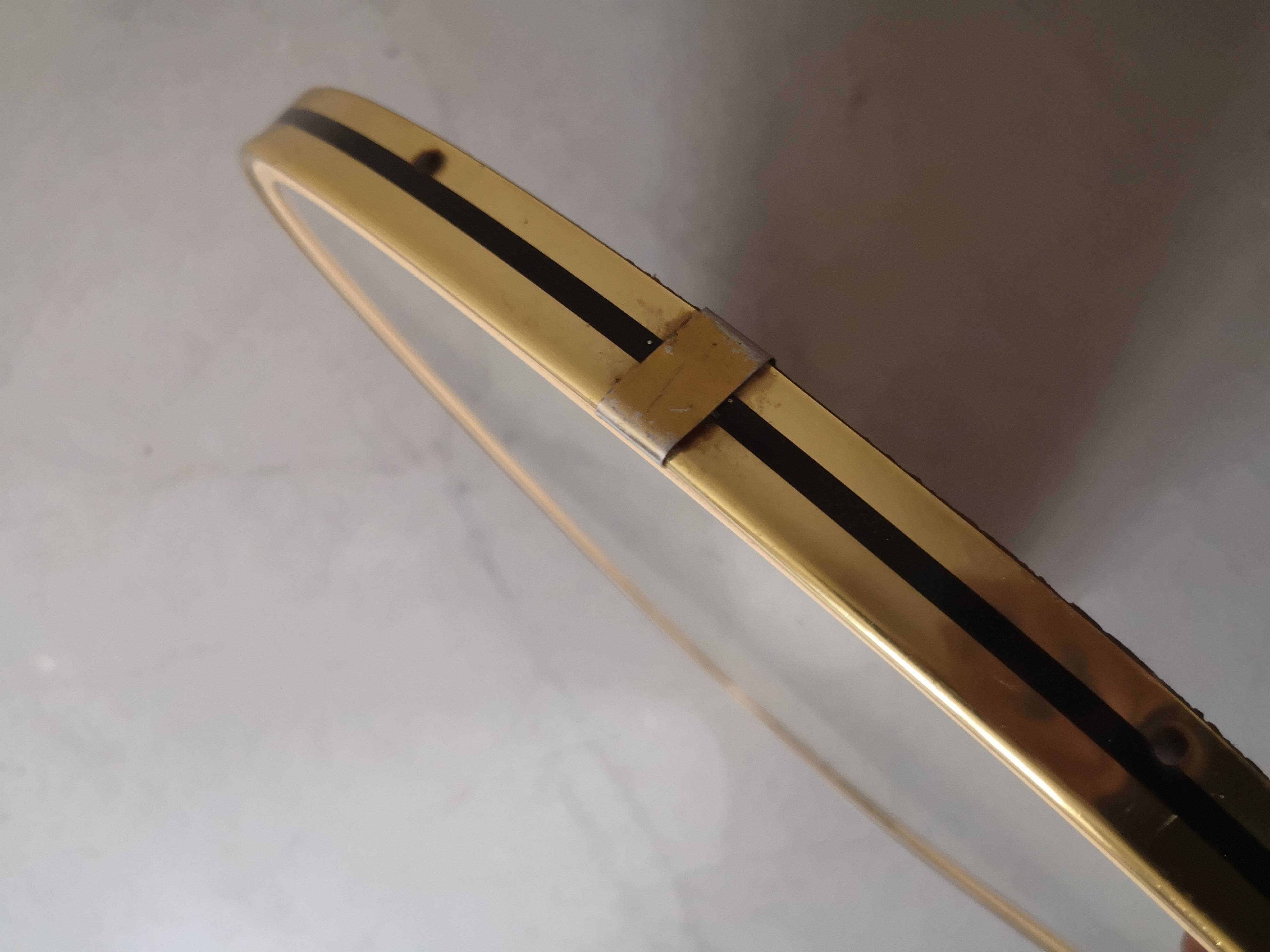 Asymmetrical oval rearview mirror vintage 1960