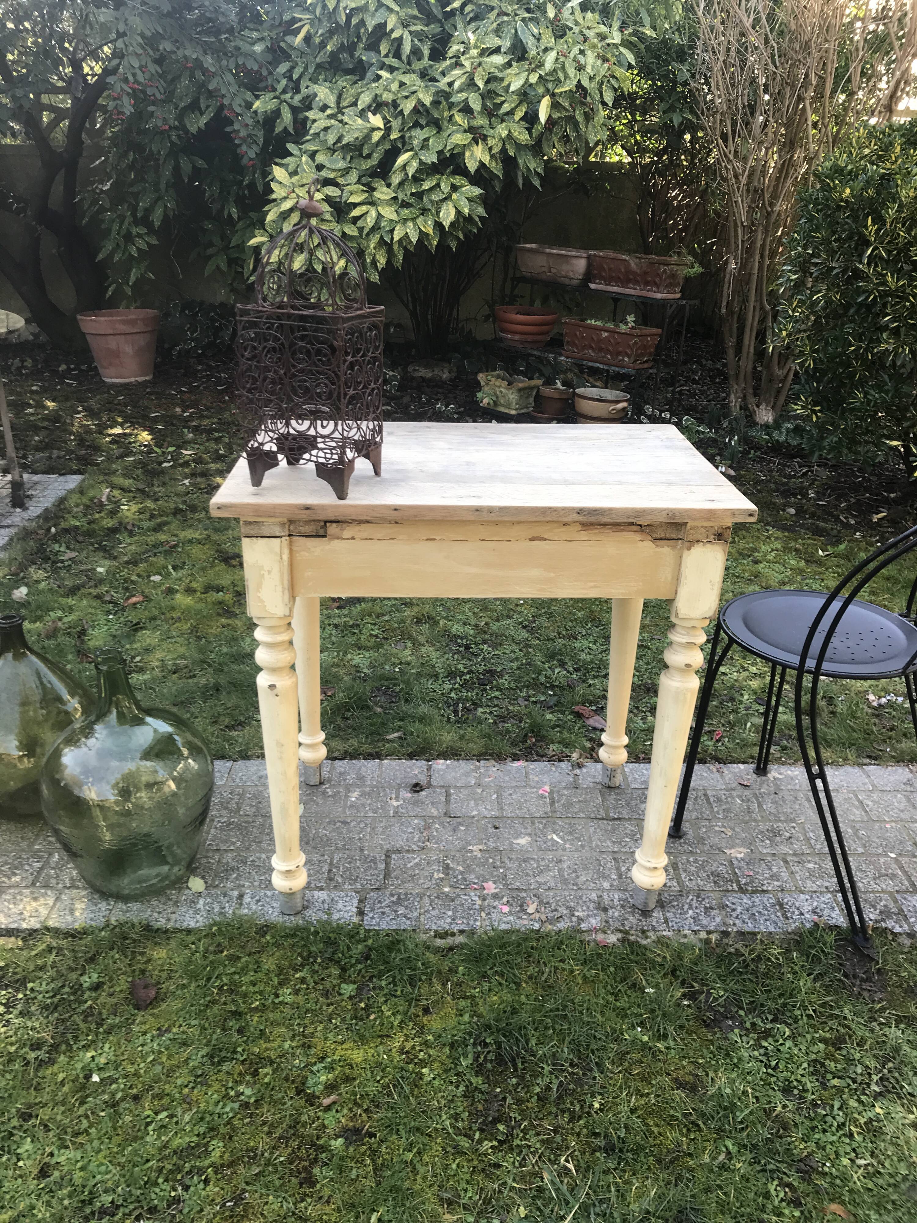 Ancient small farm kitchen table 1940