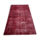 Distressed Turkish Rug 219 X 125 cm Wool Vintage rug, Over-dyed Red