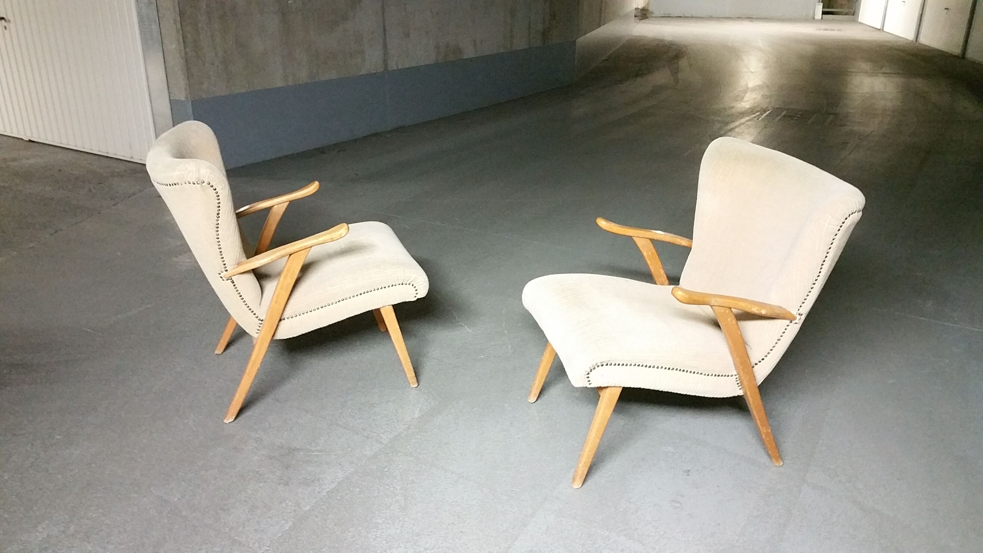 Pair of chairs 50 60 year zigzag