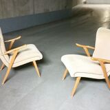 Paire de fauteuils zigzag année 50 60