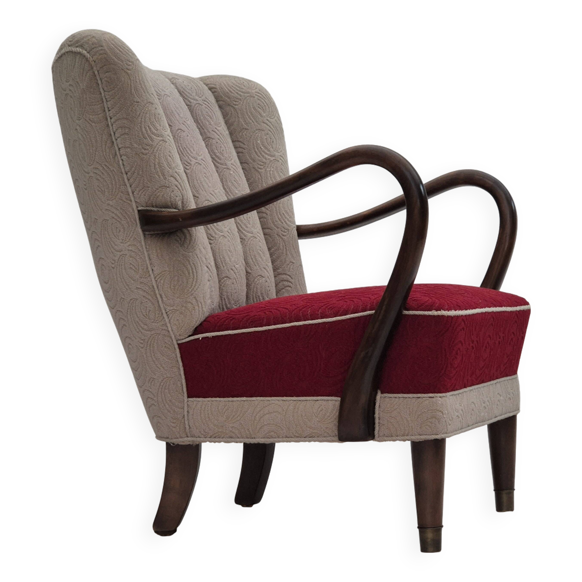 Années 1960, design danois par Alfred Christensen, fauteuil en état d'origine.