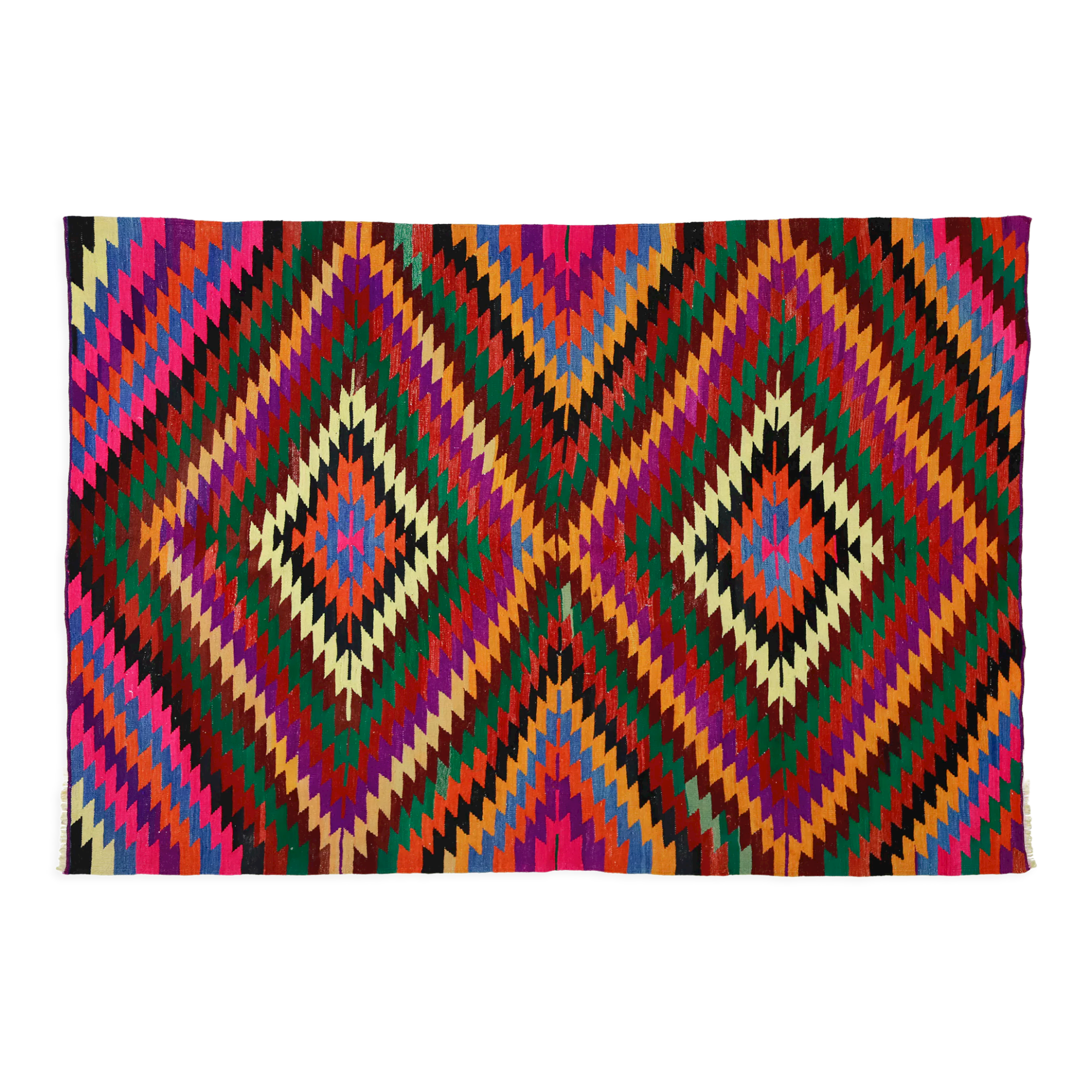 Anatolian handmade kilim rug 257 cm x 183 cm