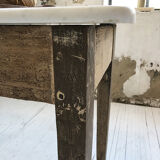 Oak and marble farm table