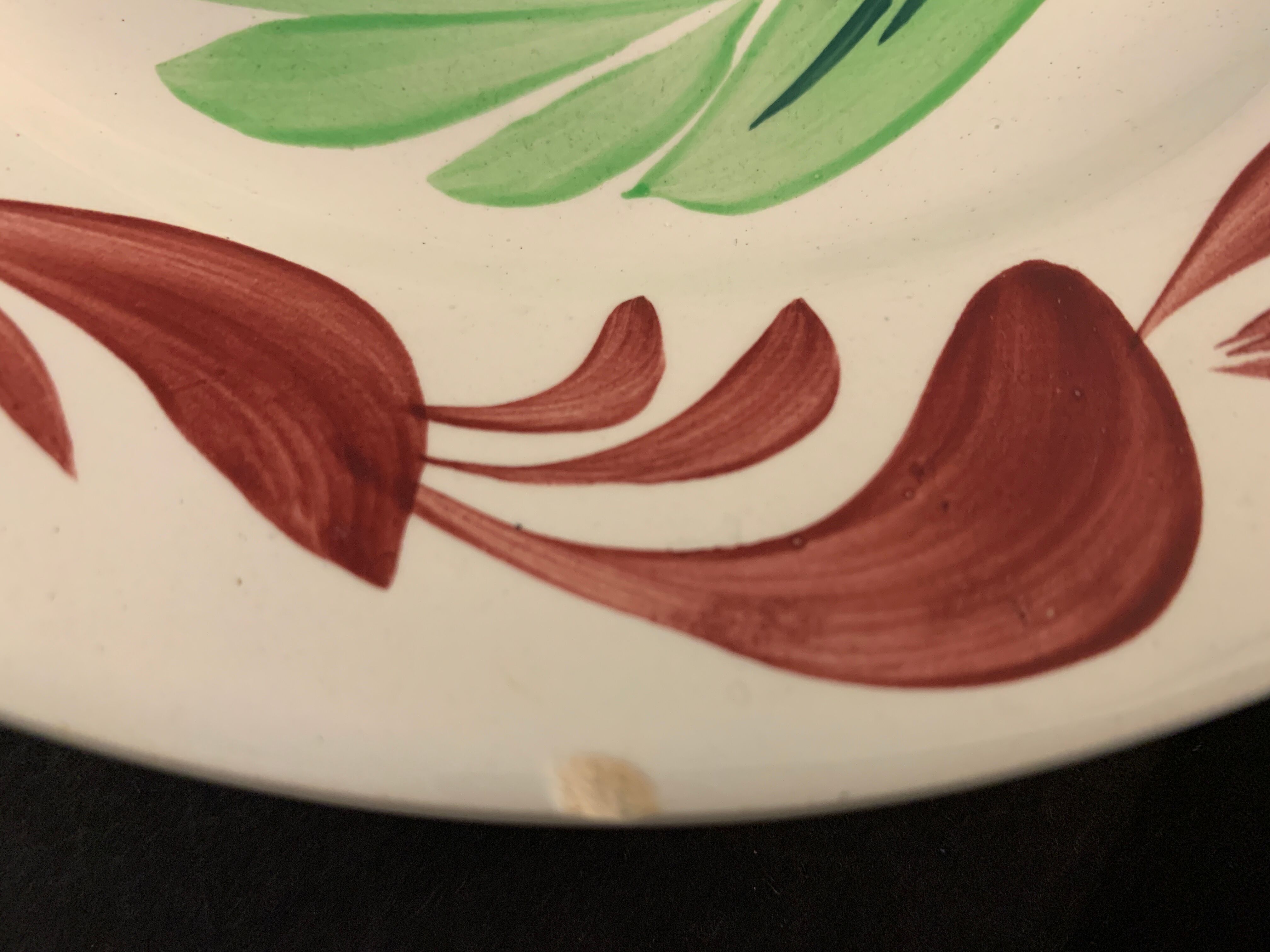 6 plates in earthenware rooster Terre de Fer Choisy Le Roy, 20th century